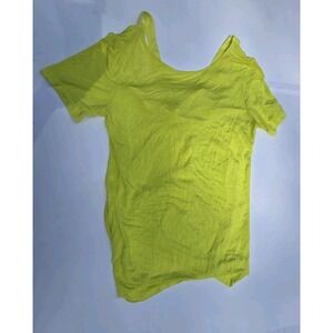 ZARA Woman Neon Yellow Cutout Strap T-Shirt Top Size M – Basic Collection...